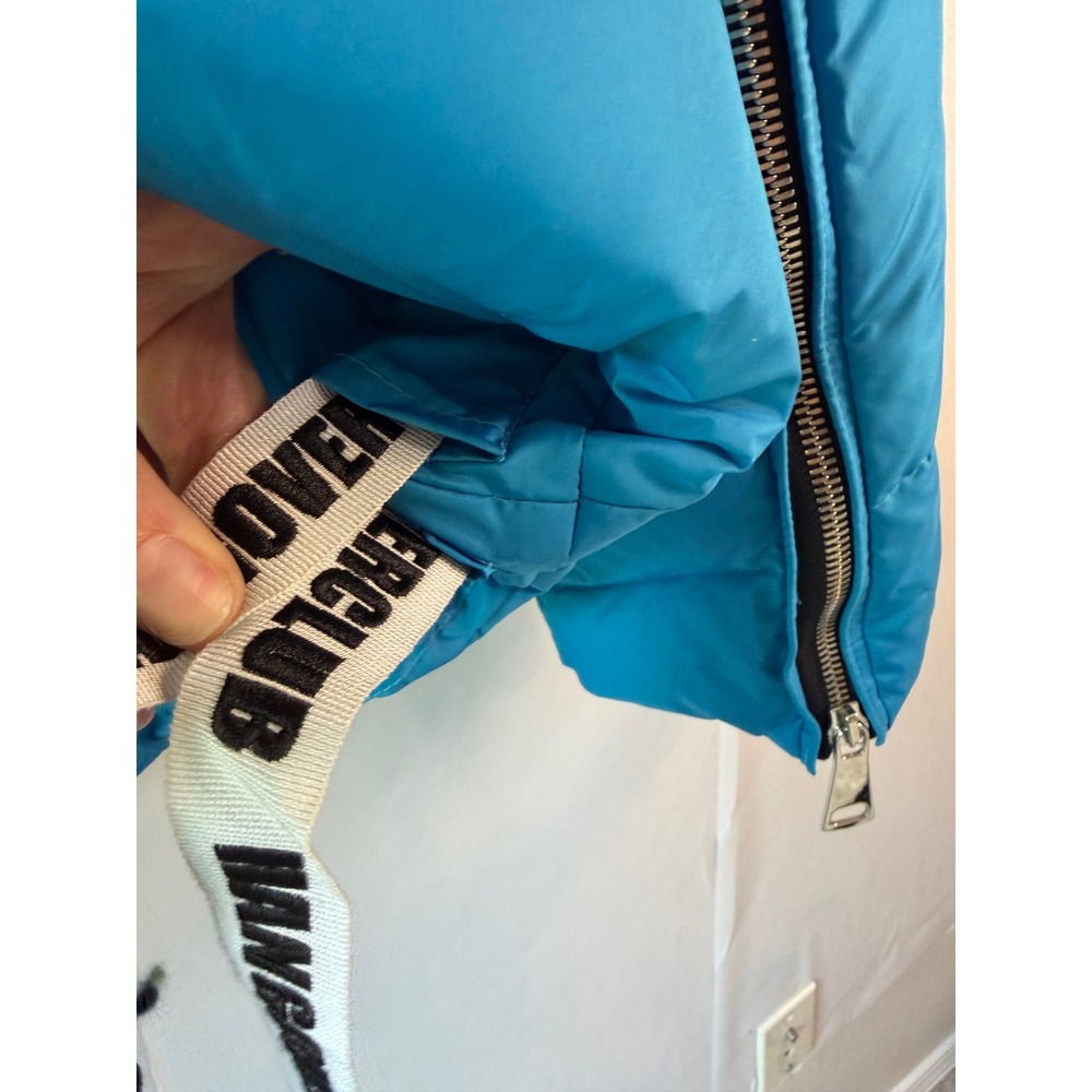 Khrisjoy Khris Hangover Club Puffer Jacket Turquoise Logo Drawstring Size 01 - Picture 16 of 16